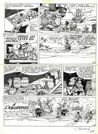 Jacques Sandron - 1984 - Godaille et Godasse, "Hussard à la mer" - Planche originale