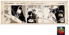 Dan Barry - Flash Gordon Strip du 9/24/62 + case (imprimée) de Moebius - Planche originale