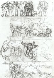 Juan Giménez - Crayonné préparatoire pour la caste des Méta-Barons - Comic Strip
