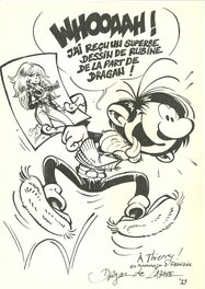 Dragan De Lazare - Gaston vu part dragan de lazare et rubine - Illustration originale