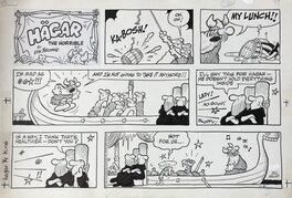 Dik Browne - Hagar the horrible sunday strip by Browne - Planche originale