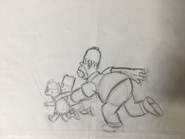 Matt Groening - Simpson original sur papier - Planche originale