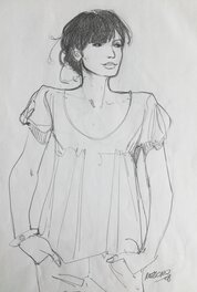 Gilles Mezzomo - Jeune femme - Illustration originale