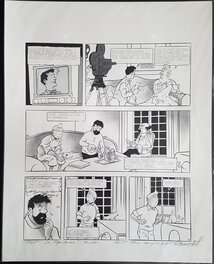 Planche originale - Hommage Tintin - Le piège bordure - planche