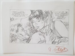 Thierry Girod - Western - crayonné sur calque - Illustration originale