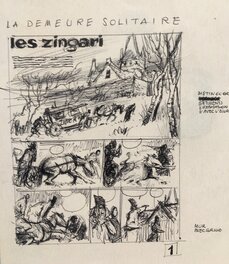 René Follet - Les Zingari . La demeure solitaire - Original art