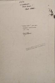 Verso de la planche et dédicace Verso de la planche et dédicace