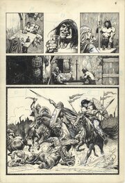 Alfredo Alcalá - "Hawks of Outremer," page 4 (unpublished Savage Sword of Conan story) - Illustration originale