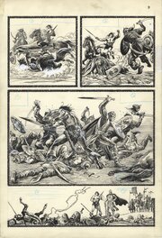 Alfredo Alcalá - "Hawks of Outremer," page 5 (unpublished Savage Sword of Conan story) - Illustration originale