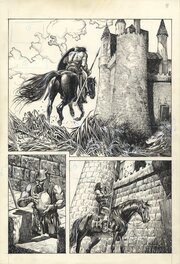 Alfredo Alcalá - "Hawks of Outremer," page 8 (unpublished Savage Sword of Conan story) - Illustration originale