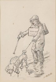 Adolphe Willette - L'aveugle - Original Illustration