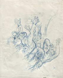 Théophile Alexandre Steinlen - Métro-Nécro – Etude pour la 4ème de couverture de l’Assiette au Beurre n°125 - Original Illustration