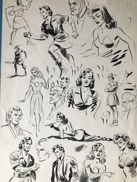 René Pellos - Etude de personnages - Original Illustration