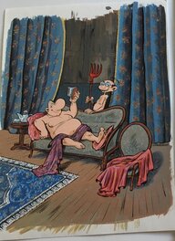 Serge Carrère - Illustration couleurs d'Achille Talon, calendrier Dargaud 2015 - Illustration originale