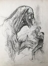 René Follet - L’Oeil de l’iguanodon . 5 projets . - Original art