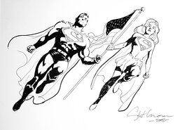 Stuart Immonen - Biden wins ! Democracy is Back !  Superman and  Supergirl . - Illustration originale