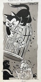 Claude Marin - Petit Piaf - Illustration originale