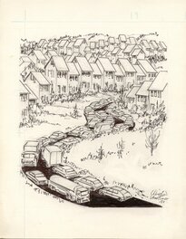 Win Mortimer - " growing traffic" - Illustration originale