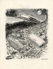 Win Mortimer - "roadside garbage dumbing" - Planche originale