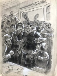 René Pellos - Le retour de Charles - Original Illustration