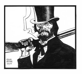 Ralph Meyer - Illustration Originale : Undertaker ou l’homme en croix - Original Illustration