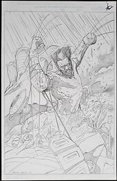 Manuel Garcia - Wolverine vs Sentinel - Illustration originale
