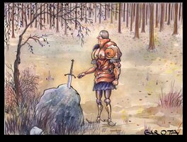 Davide Garota - L'épée dans la pierre - Original Illustration