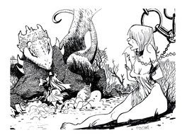 Davide Garota - Le dragon - Illustration originale
