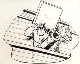 Illustration originale - Oumpah-Pah et les pirates  - backcover and page de garde