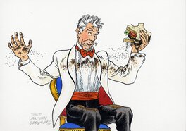 Theo van den Boogaard - 2016 -  Anthony Bourdain - Perfect Bourdain Burger Opus 2 (Illustration in color - Dutch KV) - Original Illustration
