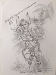 Mike Grell - Travis Morgan, The Warlord - Illustration originale