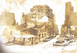 Felipe De La Rosa - La ville ocre - Illustration originale