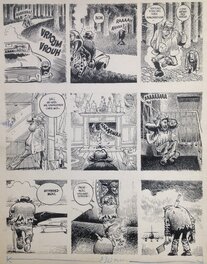 Comic Strip - Moebius Planche Originale 2 L'Agonie Perpetuelle ...Déboire Trash et Sordide de Topor - Hara Kiri 38 Histoire en 3 Planches 1964