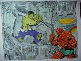 Angel Gabriele - Hulk vs La Chose (Fantastic Four) - Original Illustration