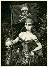 Fred Beltran - Femme Pirate - Illustration originale