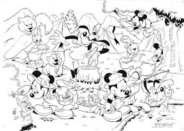Ray Nicholson - Raymond Nicholson | Mickey and friends jigsaw illustration - Original Illustration