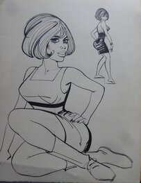 Georges Pichard - Jeune femme - Illustration originale