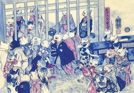 Illustration originale - Histoire de fantômes du Japon - Chats