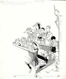 Manon Iessel - Manon IESSEL : illustration de Jerry dans l'ombre parue dans la semaine de Suzette - Illustration originale