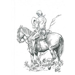 Gérald Forton - Illustration accompagnant le tirage de tête de Teddy Ted 1899 - Deadstone - Illustration originale