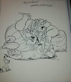 Marcel Uderzo - Asterix obelix idefix - Original Illustration