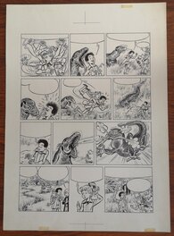 François Craenhals - (1976) Craenhals - Les 4 As et la saucisse volante - Planche originale 30 - Comic Strip