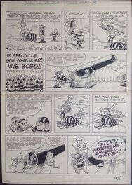Paul Deliège - Deliège Planche Originale 9 BoBo 6 L'Homme-obus , BD Éo 1983 Dupuis et Spirou . - Comic Strip