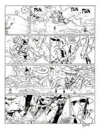 Planche originale - Lucky Luke - Tome 2 "Wanted, Lucky Luke !" planche 3