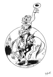 Matthieu Bonhomme - Texas Cowboys - Original Illustration