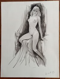 Georges Lévis - Femme nue - Illustration originale