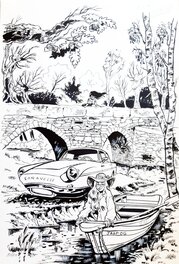 Original Illustration - Brigitte Bardot et sa caravelle