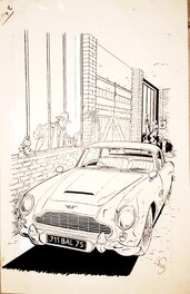 Alain Dodier - Couv. Jerome K Jerome et une Aston DB5 - Original Cover