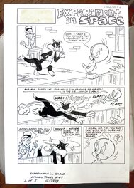 Frank Springer - Grande planche originale - Springer - Looney tunes "Experiment in space" - Comic Strip