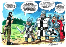 Ryszard Dąbrowski - Le liquidateur rencontre les brigands - Original Illustration